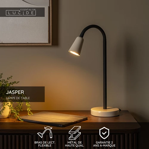 Lucide JASPER - Lampe de table - 1xGU10 - Crème | Essential - USP